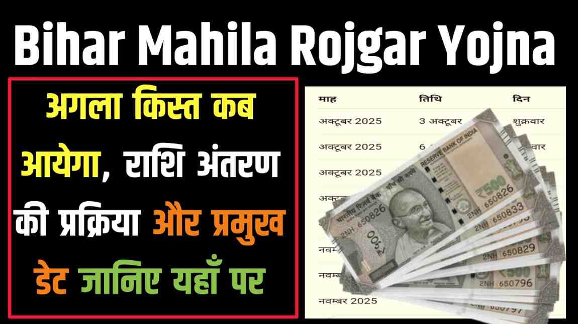 Bihar Mahila Rojgar Yojna: अगला किस्त कब आयेगा, राशि अंतरण की प्रक्रिया